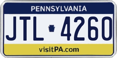 PA license plate JTL4260