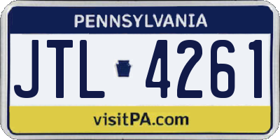 PA license plate JTL4261