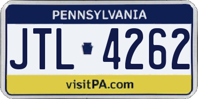 PA license plate JTL4262