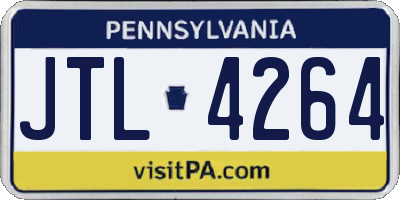 PA license plate JTL4264