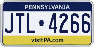 PA license plate JTL4266