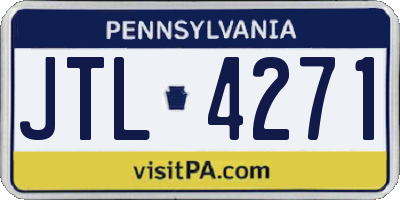 PA license plate JTL4271