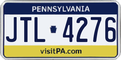 PA license plate JTL4276