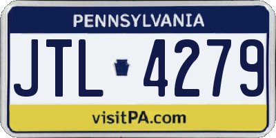 PA license plate JTL4279