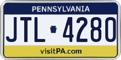 PA license plate JTL4280