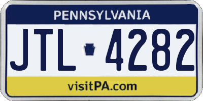 PA license plate JTL4282