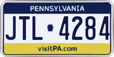 PA license plate JTL4284