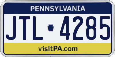 PA license plate JTL4285