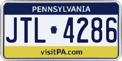 PA license plate JTL4286