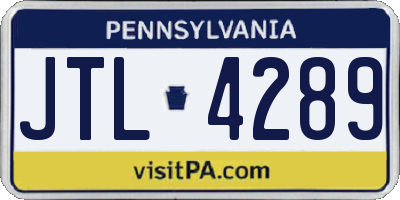 PA license plate JTL4289