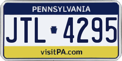 PA license plate JTL4295