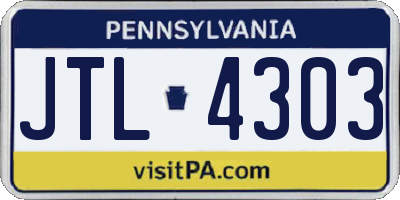 PA license plate JTL4303