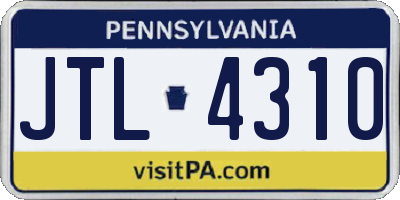 PA license plate JTL4310