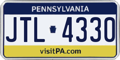 PA license plate JTL4330