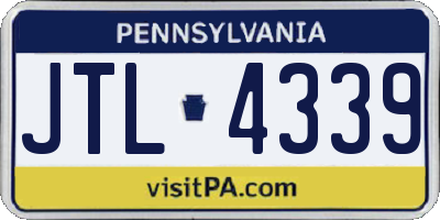 PA license plate JTL4339