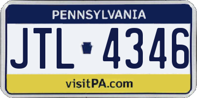 PA license plate JTL4346