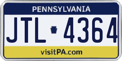 PA license plate JTL4364