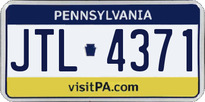 PA license plate JTL4371