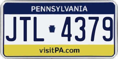 PA license plate JTL4379