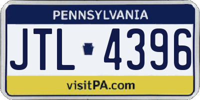 PA license plate JTL4396