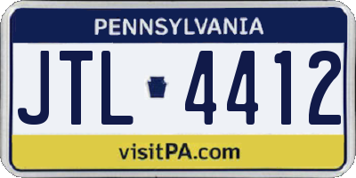 PA license plate JTL4412