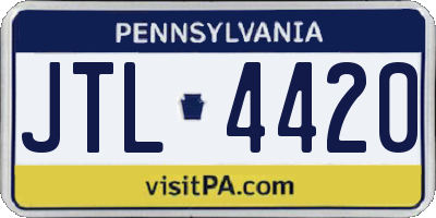 PA license plate JTL4420