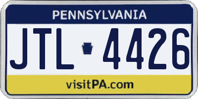 PA license plate JTL4426