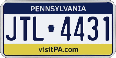 PA license plate JTL4431