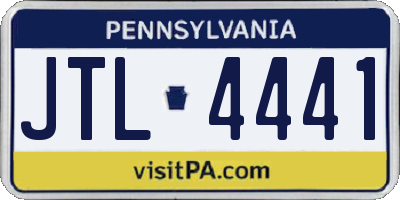 PA license plate JTL4441