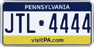 PA license plate JTL4444