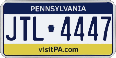 PA license plate JTL4447