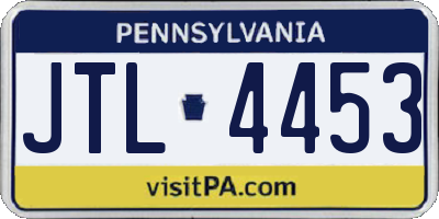 PA license plate JTL4453