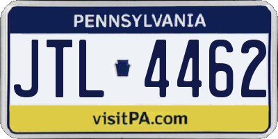 PA license plate JTL4462