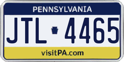 PA license plate JTL4465