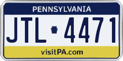 PA license plate JTL4471
