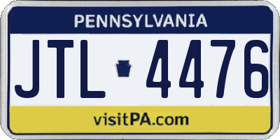 PA license plate JTL4476