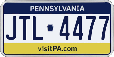 PA license plate JTL4477