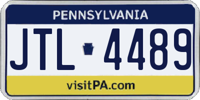 PA license plate JTL4489