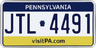 PA license plate JTL4491