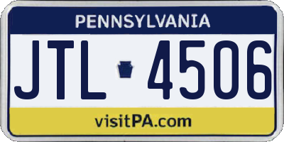 PA license plate JTL4506