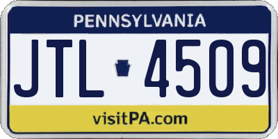 PA license plate JTL4509