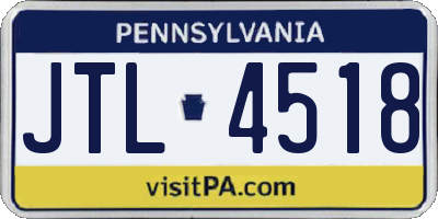 PA license plate JTL4518