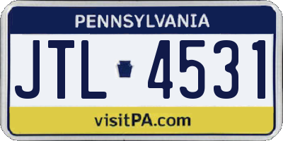 PA license plate JTL4531