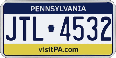PA license plate JTL4532