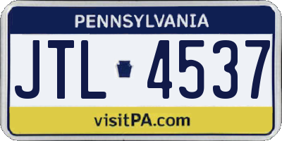 PA license plate JTL4537