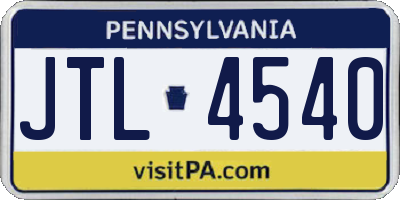 PA license plate JTL4540