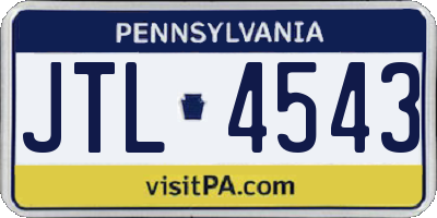 PA license plate JTL4543