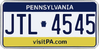 PA license plate JTL4545