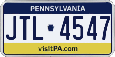 PA license plate JTL4547