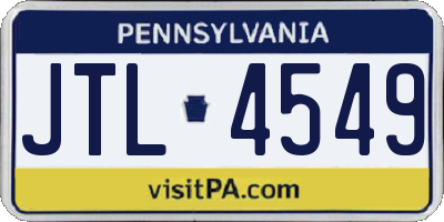 PA license plate JTL4549